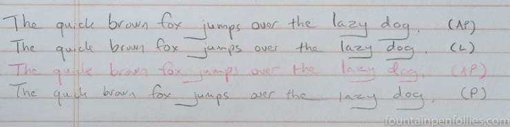 Autopoint Twinpoint pencil writing samples