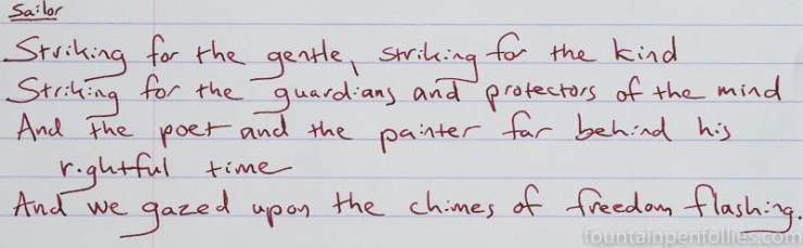 Sailor Oku-Yama writing sample