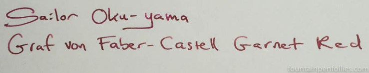 Sailor Oku-Yama and Graf von Faber-Castell Garnet Red