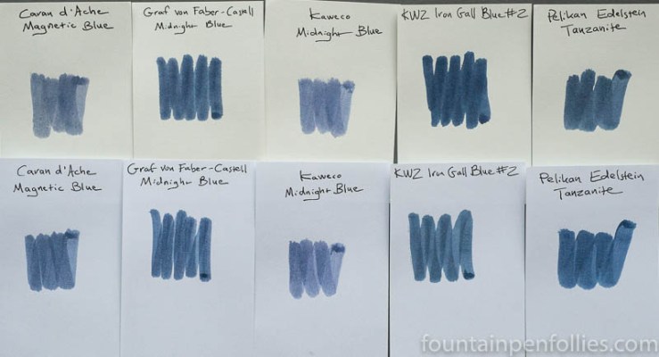 Graf von Faber-Castell Midnight Blue swab comparisons