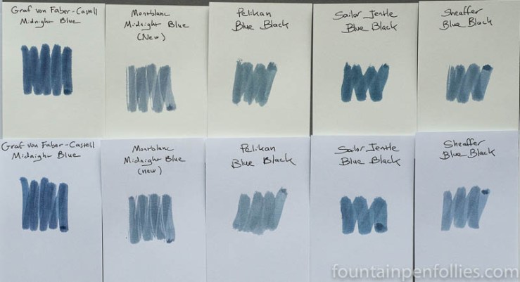 Graf von Faber-Castell Midnight Blue swab comparisons