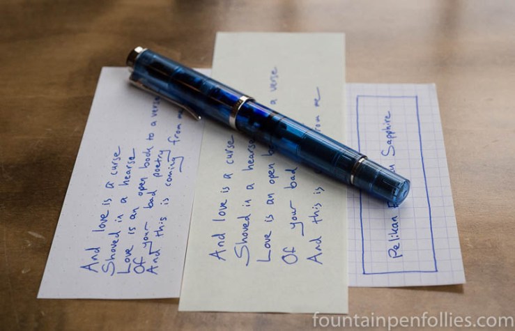 Pelikan Edelstein Sapphire writing sample