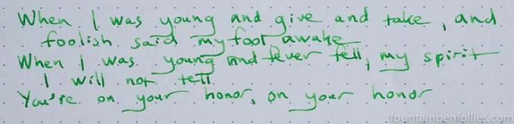 Diamine Apple Glory writing sample