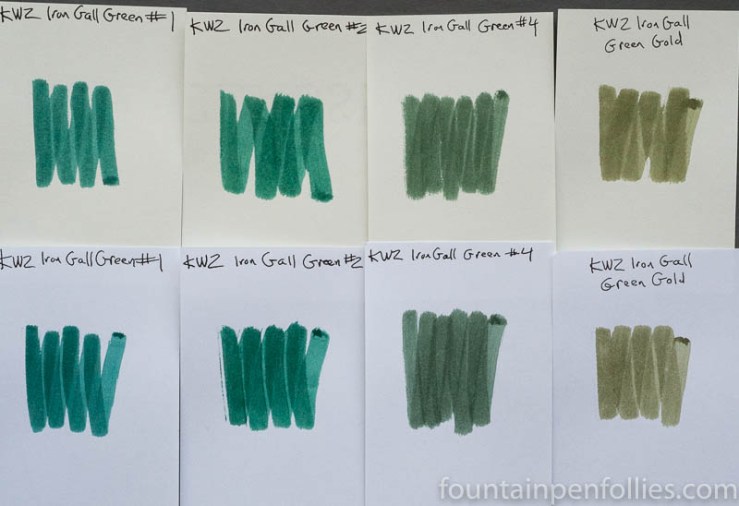 KWZ Iron Gall Green #4 swab comparisons