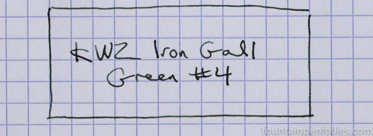 KWZ Iron Gall Green #4 writing sample