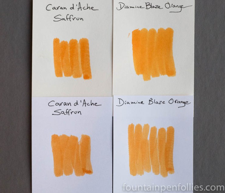 Diamine Blaze Orange swab comparison