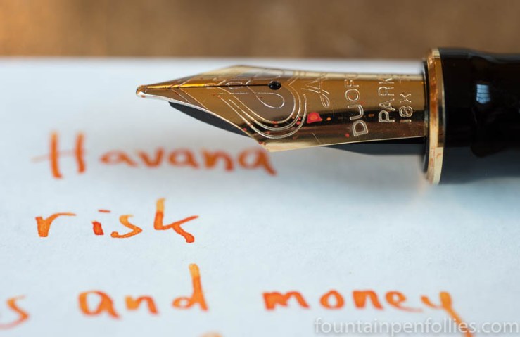 Diamine Blaze Orange writing sample