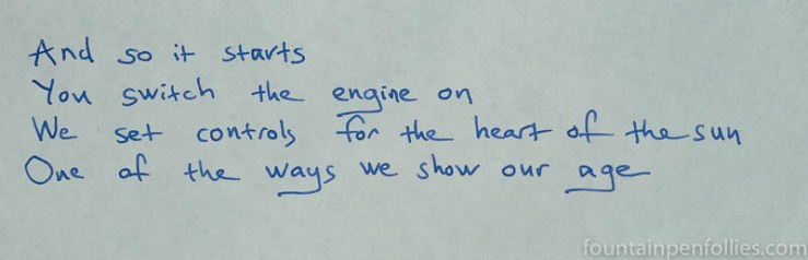 Callifolio Bleu Azur writing sample