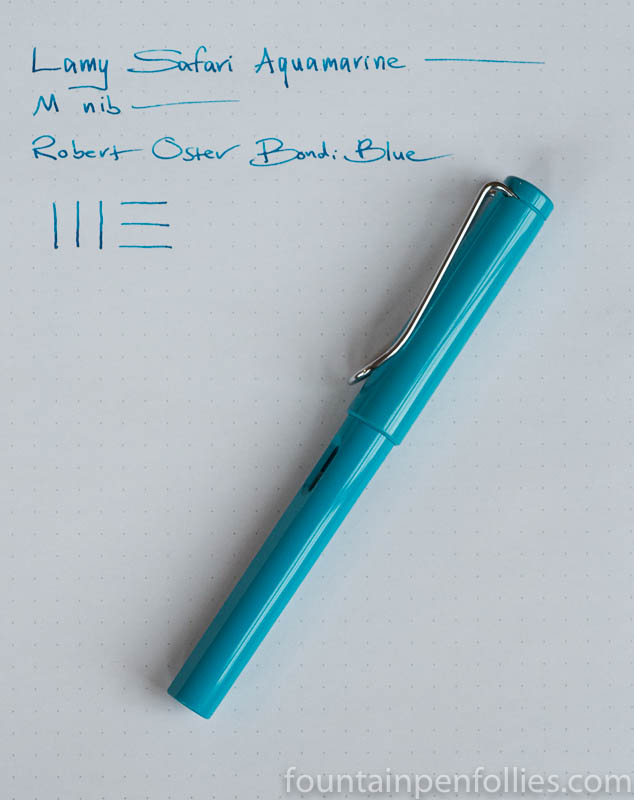 Robert Oster Bondi Blue writing sample