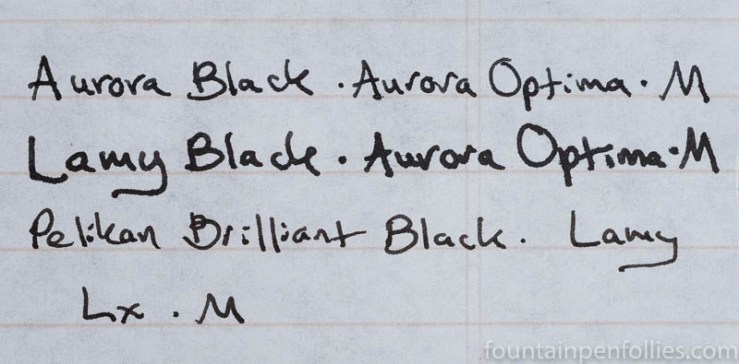 Lamy Black ink comparisons