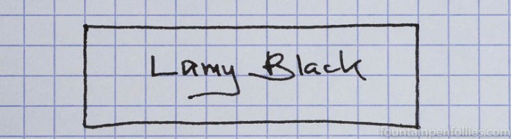 Lamy Black ink writing sample