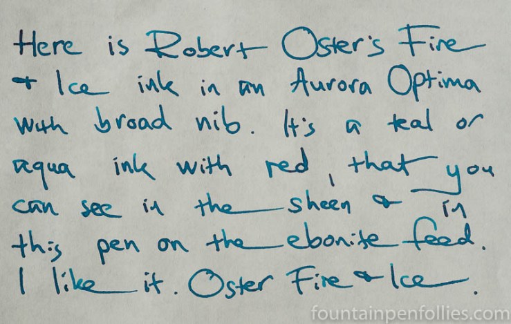Robert Oster Fire and Ice writing sample