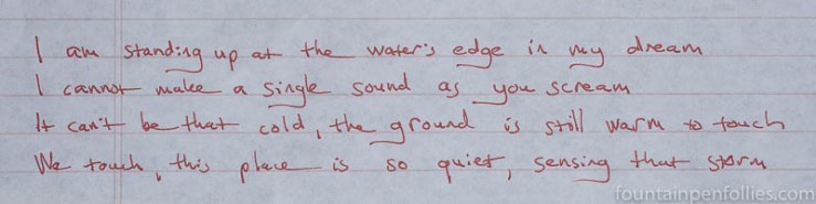 De Atramentis Document Red writing sample