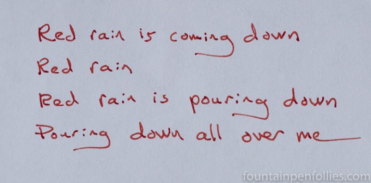 De Atramentis Document Red writing sample