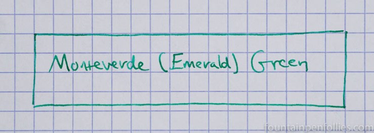 Monteverde Green and Emerald Green writing sample