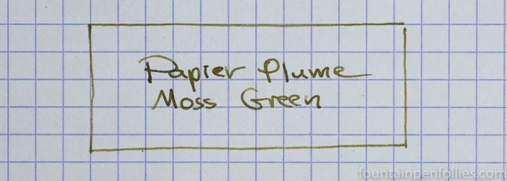 Papier Plume Moss Green writing sample