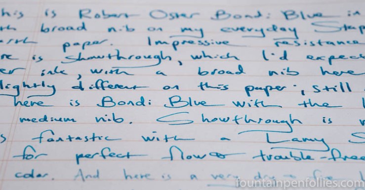 Robert Oster Bondi Blue writing sample