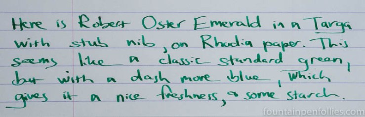 Robert Oster Emerald writing sample