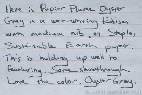 Papier Plume Oyster Grey writing sample