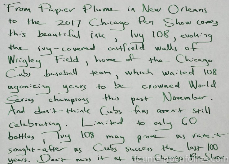 Papier Plume Ivy 108 writing sample