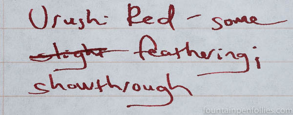 Franklin-Christoph Urushi Red writing sample