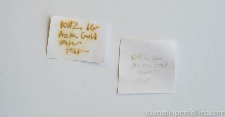 KWZ Iron Gall Aztec Gold water test