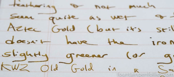 KWZ Old Gold writing sample