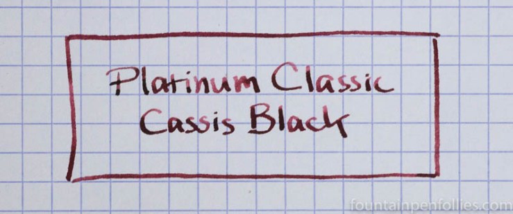 Platinum Classic Cassis Black ink writing sample