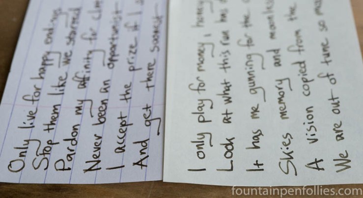 Platinum Classic Sepia Black writing samples