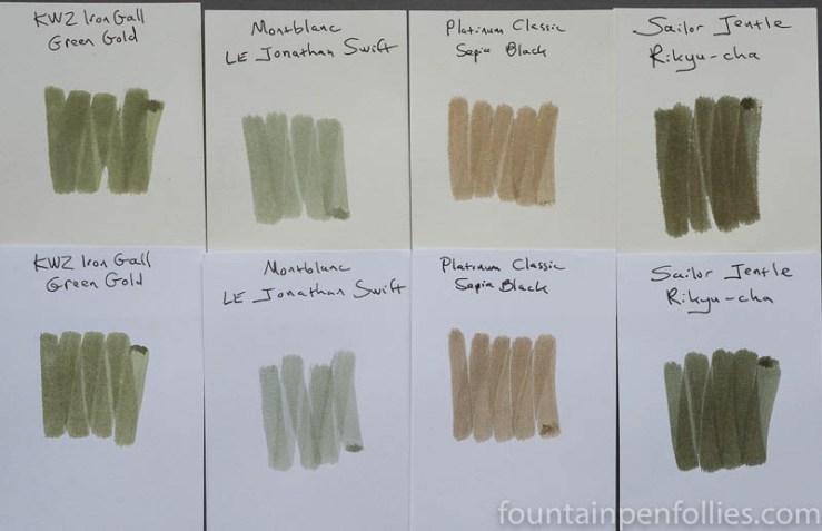 Platinum Classic Sepia Black swab comparison