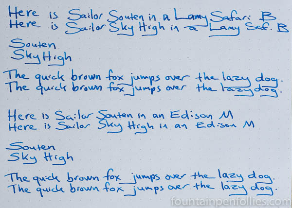 Sailor Souten and Sailor Sky High writing sample comparisons