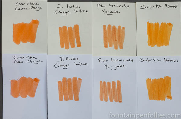 Sailor Kin-Mokusei ink swab comparisons