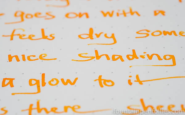 Montblanc Golden Yellow ink writing sample