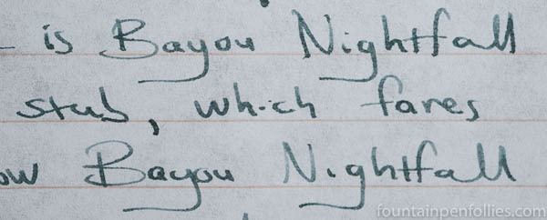 Papier Plume Bayou Nightfall writing sample