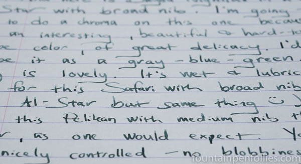 Papier Plume Bayou Nightfall writing sample