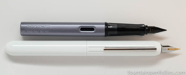 Lamy Dialog 3 Piano White size comparison