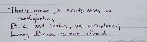 Caran d'Ache Ultra Violet writing sample