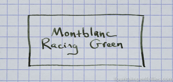 Montblanc Racing Green writing sample