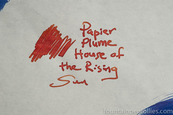 Papier Plume House of the Rising Sun writing sample