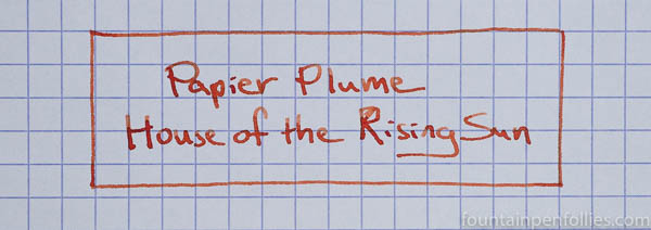 Papier Plume House of the Rising Sun writing sample