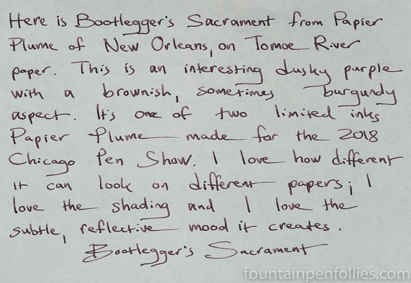 Papier Plume Bootlegger's Sacrament