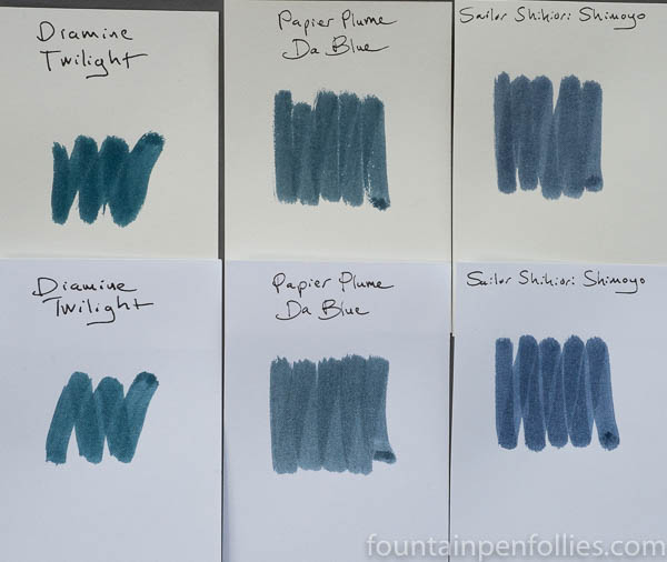Papier Plume Da Blue swabs comparison