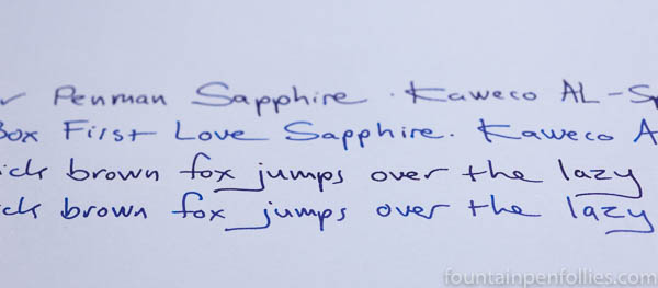 Parker Penman Sapphire compared to Bungbox First Love Sapphire