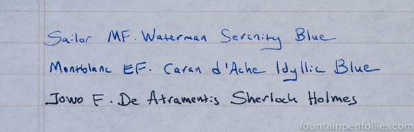 Sailor medium-fine MF nib writing sample