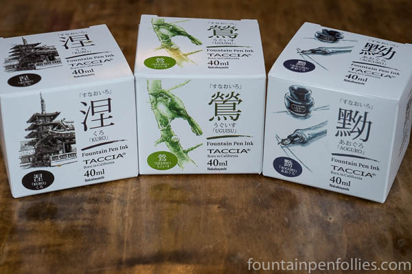 Taccia fountain pen ink boxes